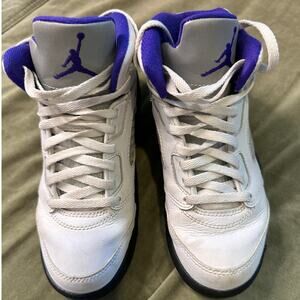 Nike Boys Air Jordan 5 440889-141 White Basketball Shoes Sneakers Size 1Y